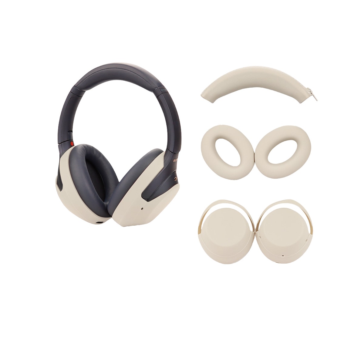 Øreputer, trekk og hodebåndpute til Sony WH-1000XM3/4 Beige