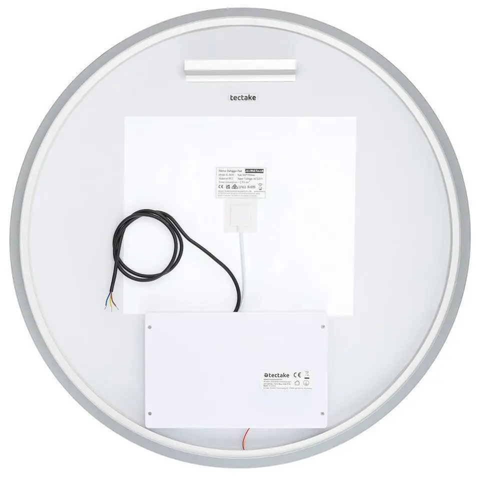 tectake LED-badkamerspiegel Aurora, dimbaar, met 3 lichtkleuren, Wit
