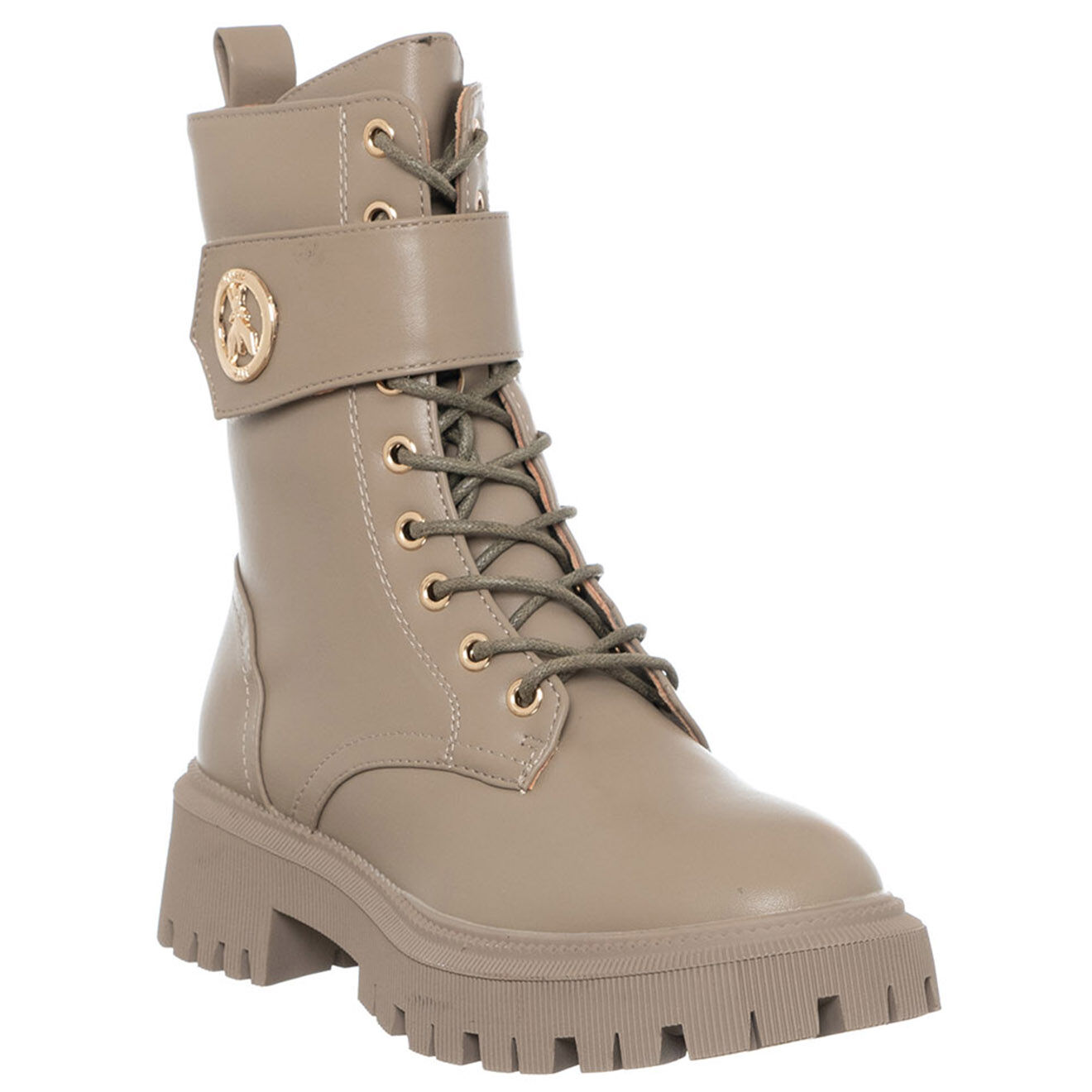 Patrizia Pepe Boots en Cuir Milo taupe - Talon 5 cm