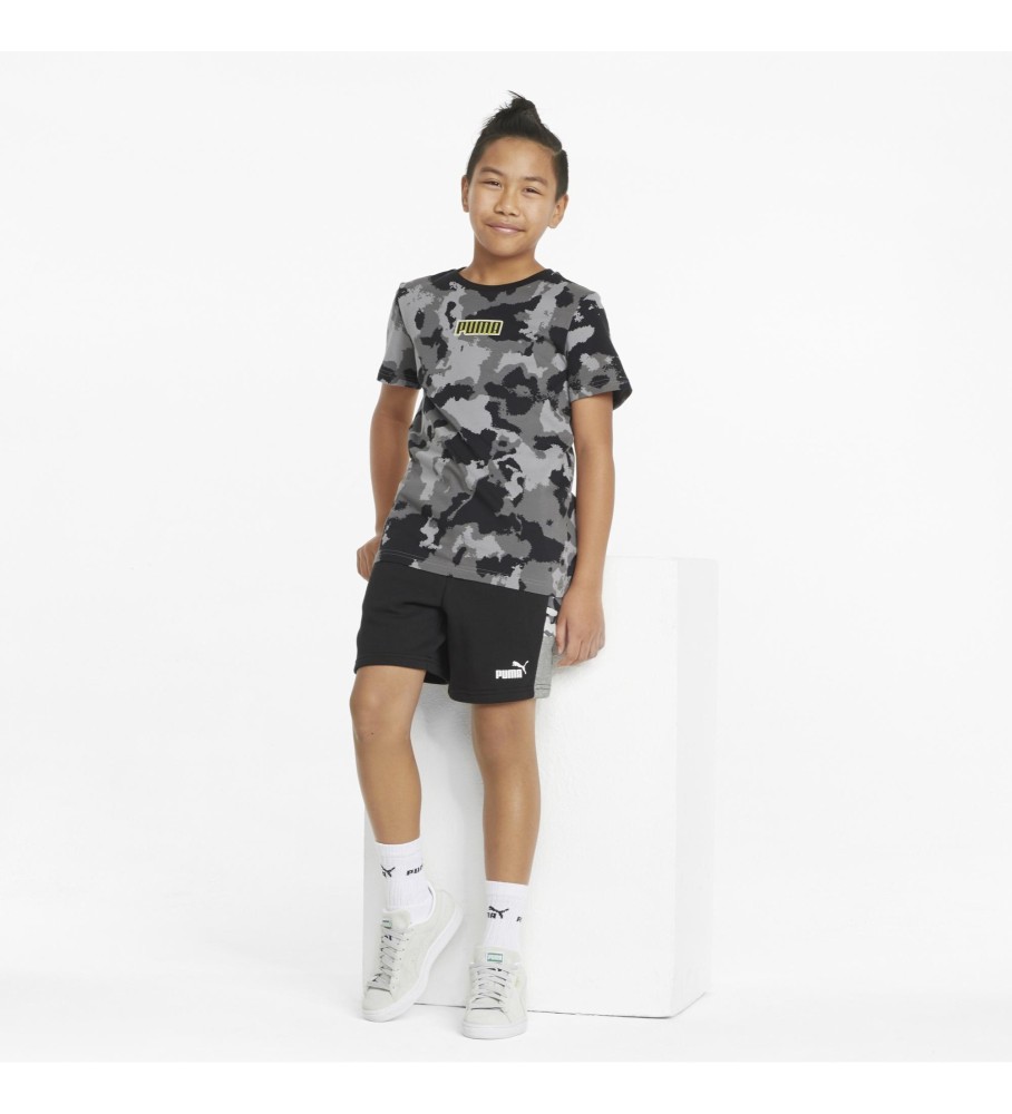 Puma Short Juvenil Camuflado Preto