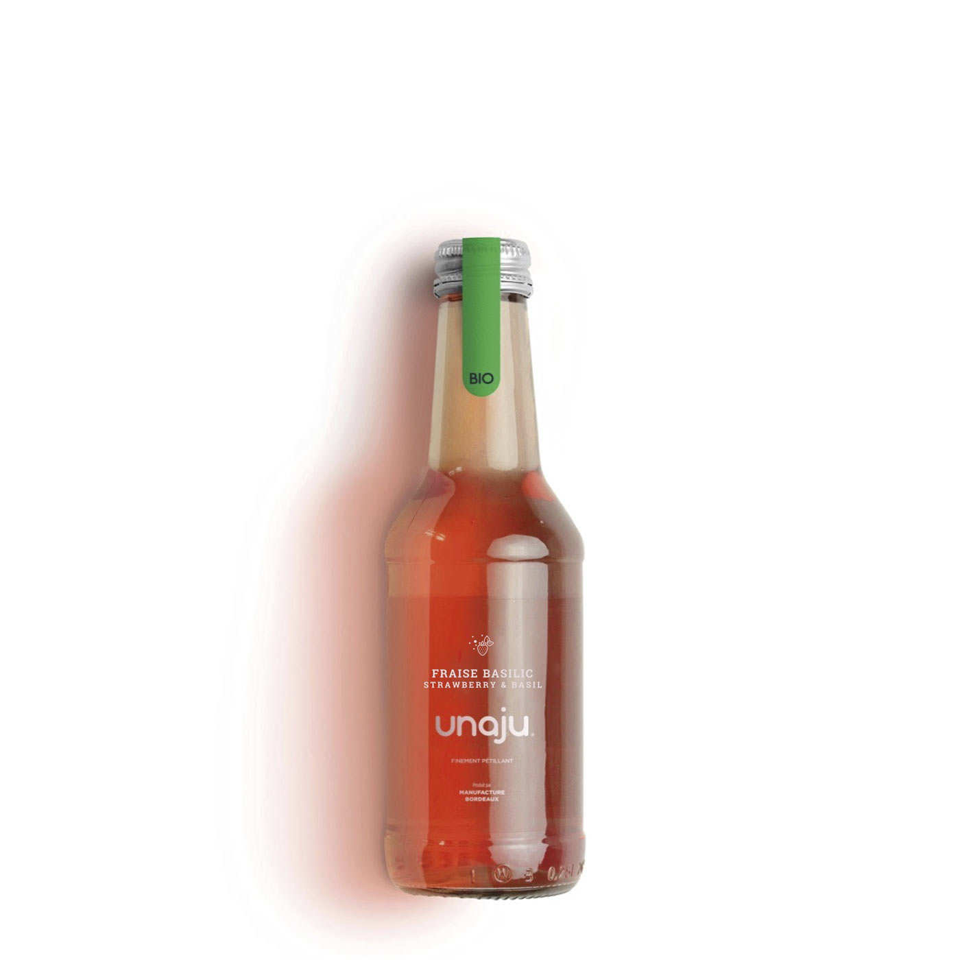 Jus de fruit bio et pétillant - Fraise basilic