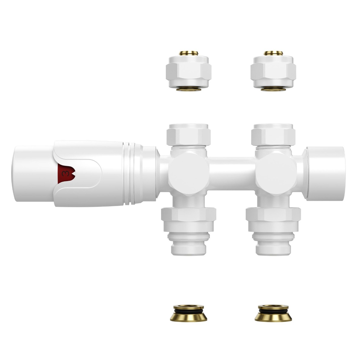Sanigoods thermostatische radiatorkraan recht 1/2