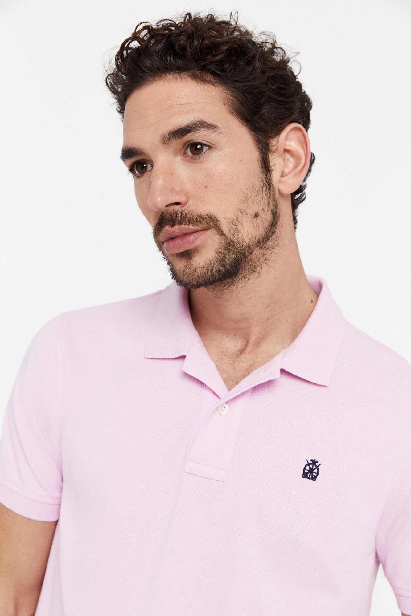 Camisa polo com logotipo - Rosa