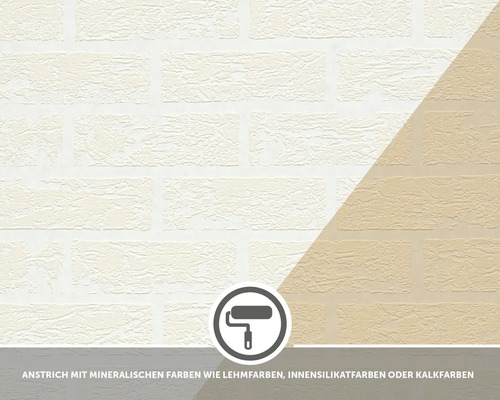 Vliesbehang klei 5401 steenlook beige wit overschilderbaar