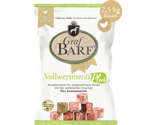 Rauw hondenvoer BARF Graf BARF compleet menu PLUS kip 2,5 kg diepvries
