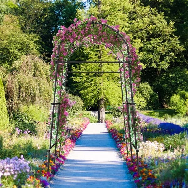 230 cm høy hagebue for klatreplanter med PE-belagt metallstruktur espalier