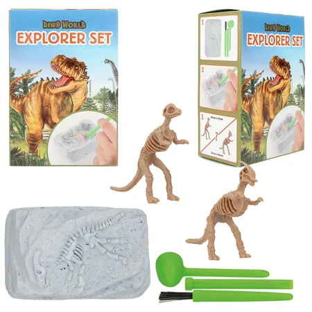 Depesche Dino World Explorer Set Klein, 1 Stück, 2-fach sortiert