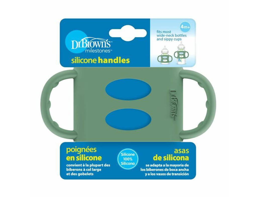 Siliconen handles brede halsfles groen