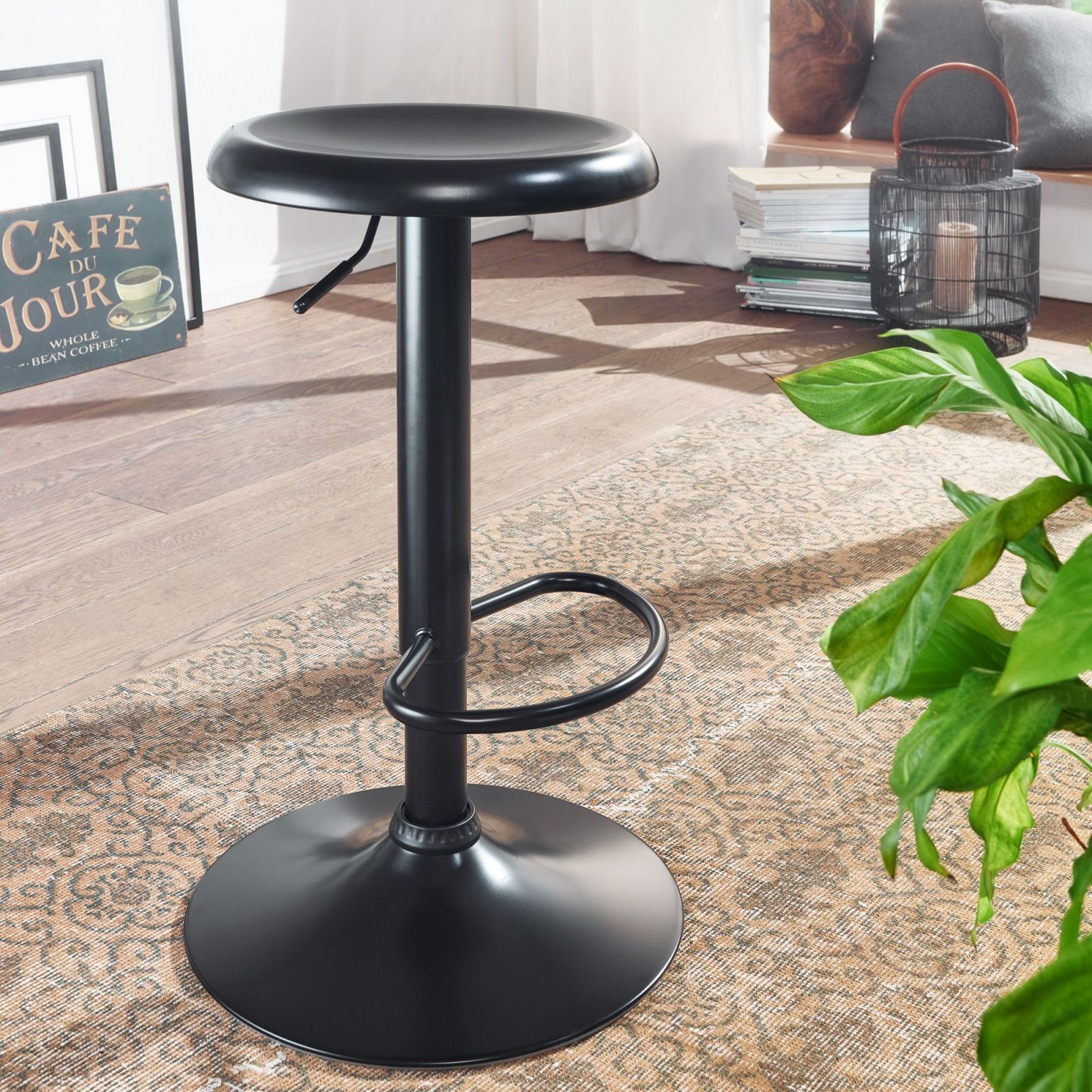 Barhocker - schwarz - Metall - 40 cm