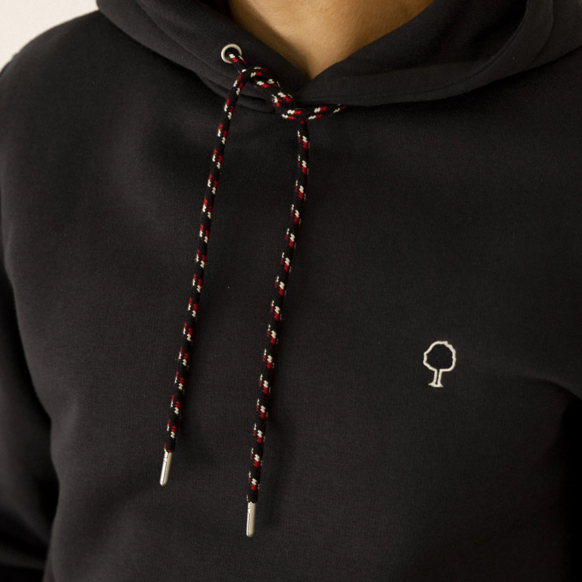 Sweat à capuche bleu marine coton et polyester recyclé - modèle Dirac
