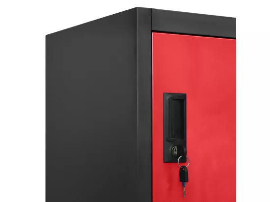 Armoire à casiers Anthracite et rouge 90x45x180 cm Acier