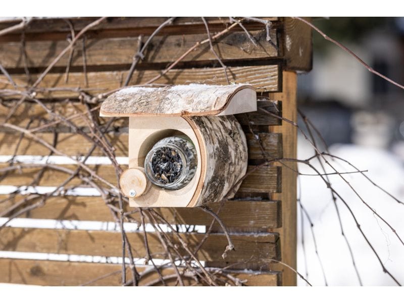 Windhager Erdnussbutterglas-Halter Gartenvögel mit Futtergläsern unterstützen