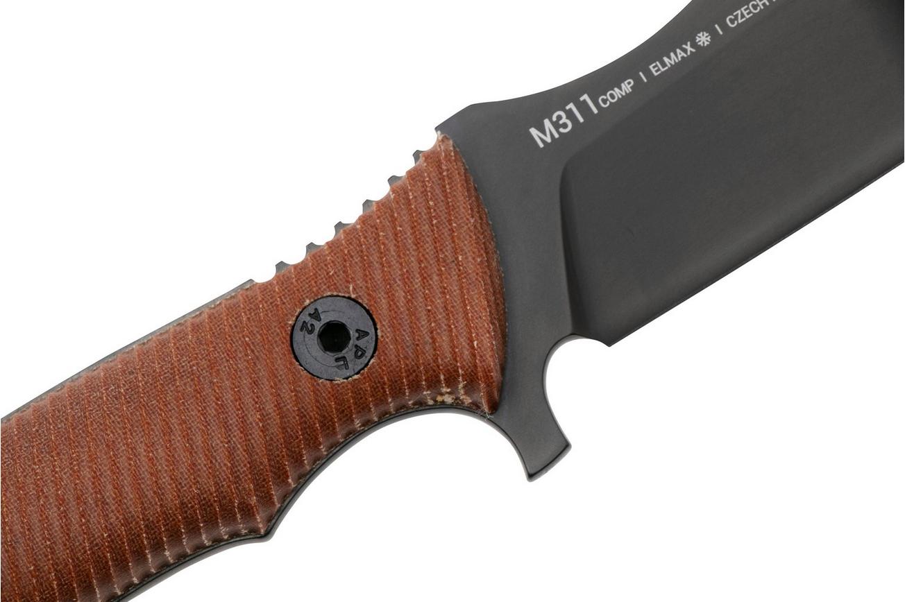 ANV Knives M311, M311-065 Brown Micarta, DLC Elmax, vaststaand mes