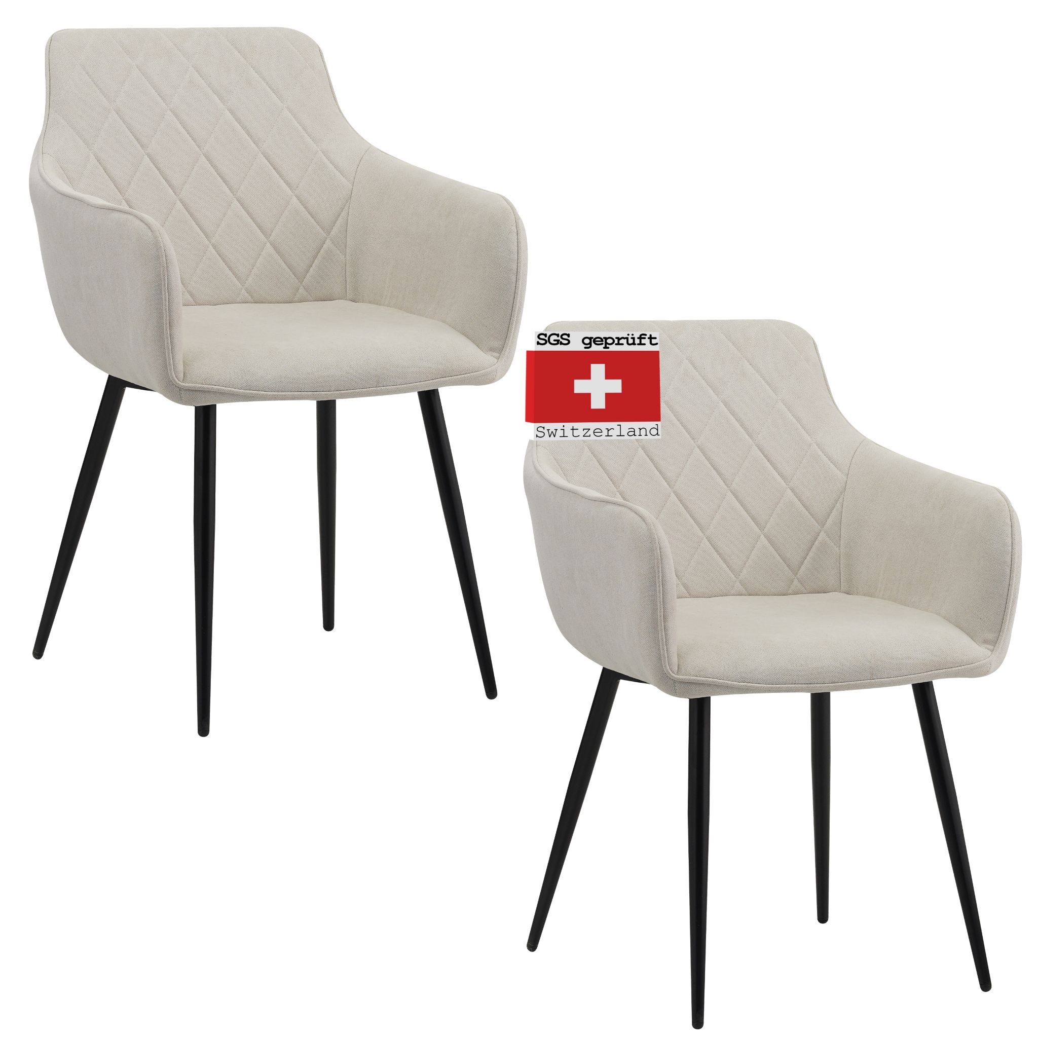 Albatros Esszimmerstuhl SILA, 2er Set, Beige
