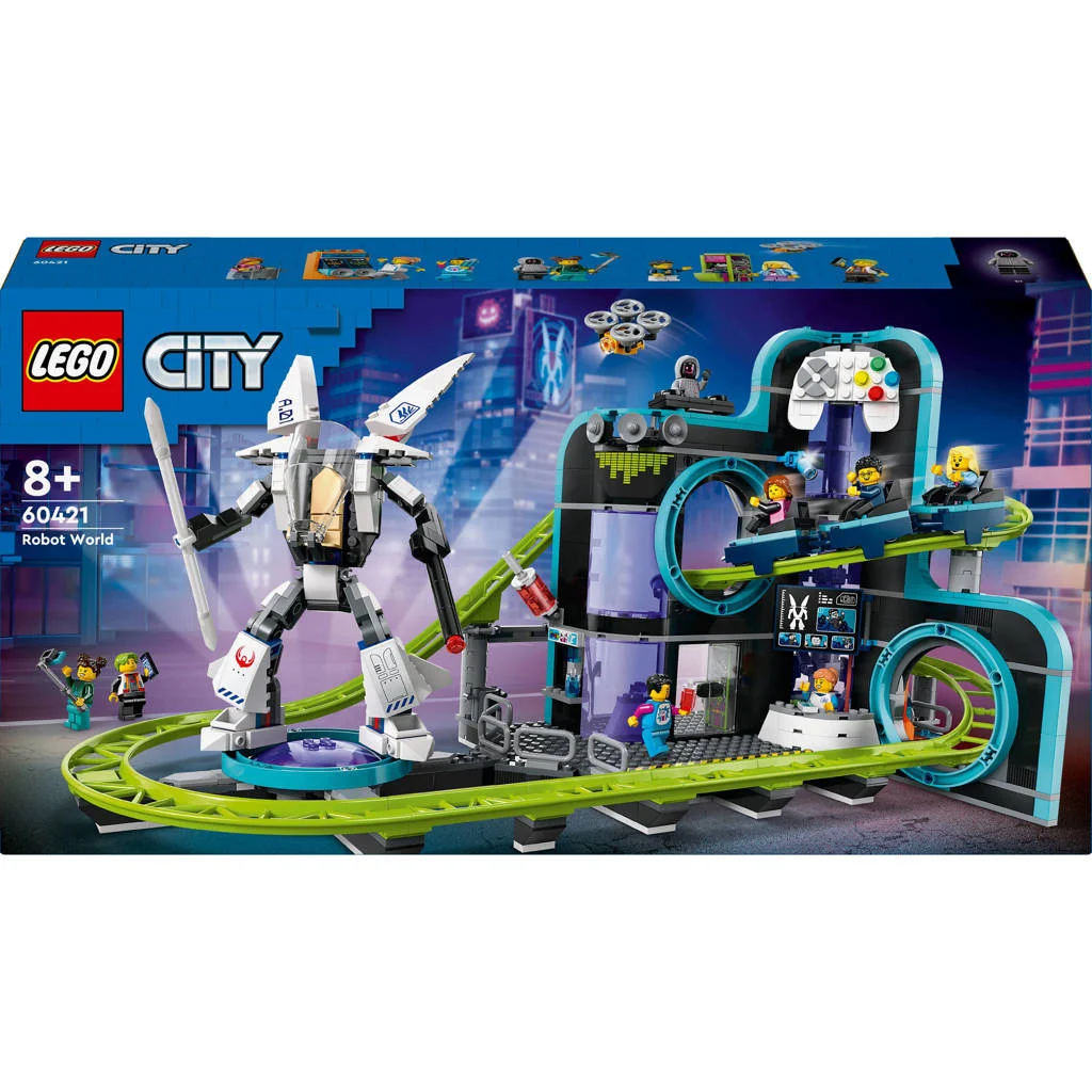Achtbaan in Robotwereld Pretpark en Robot Speelgoed voor Kinderen 60421