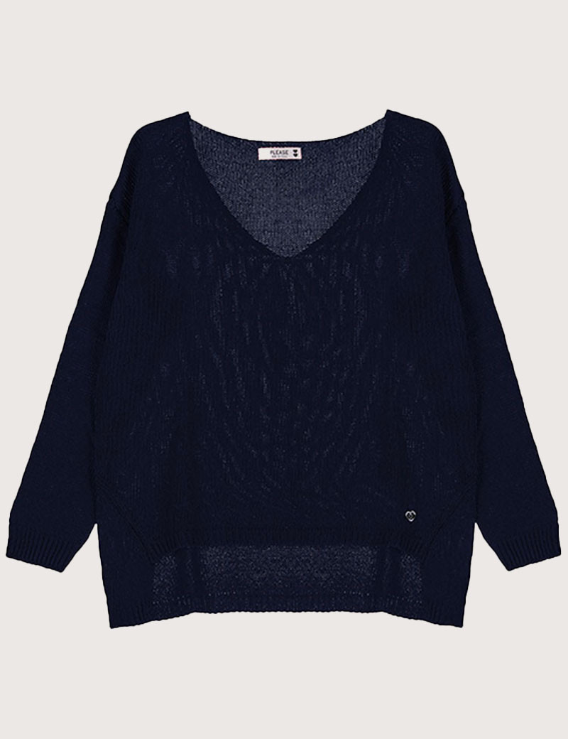 PLEASE PULL MAILLE FINE COL V MARINE