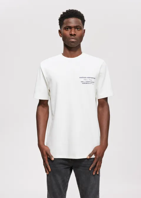 T-shirt met print chateau off-white (WIT.O)