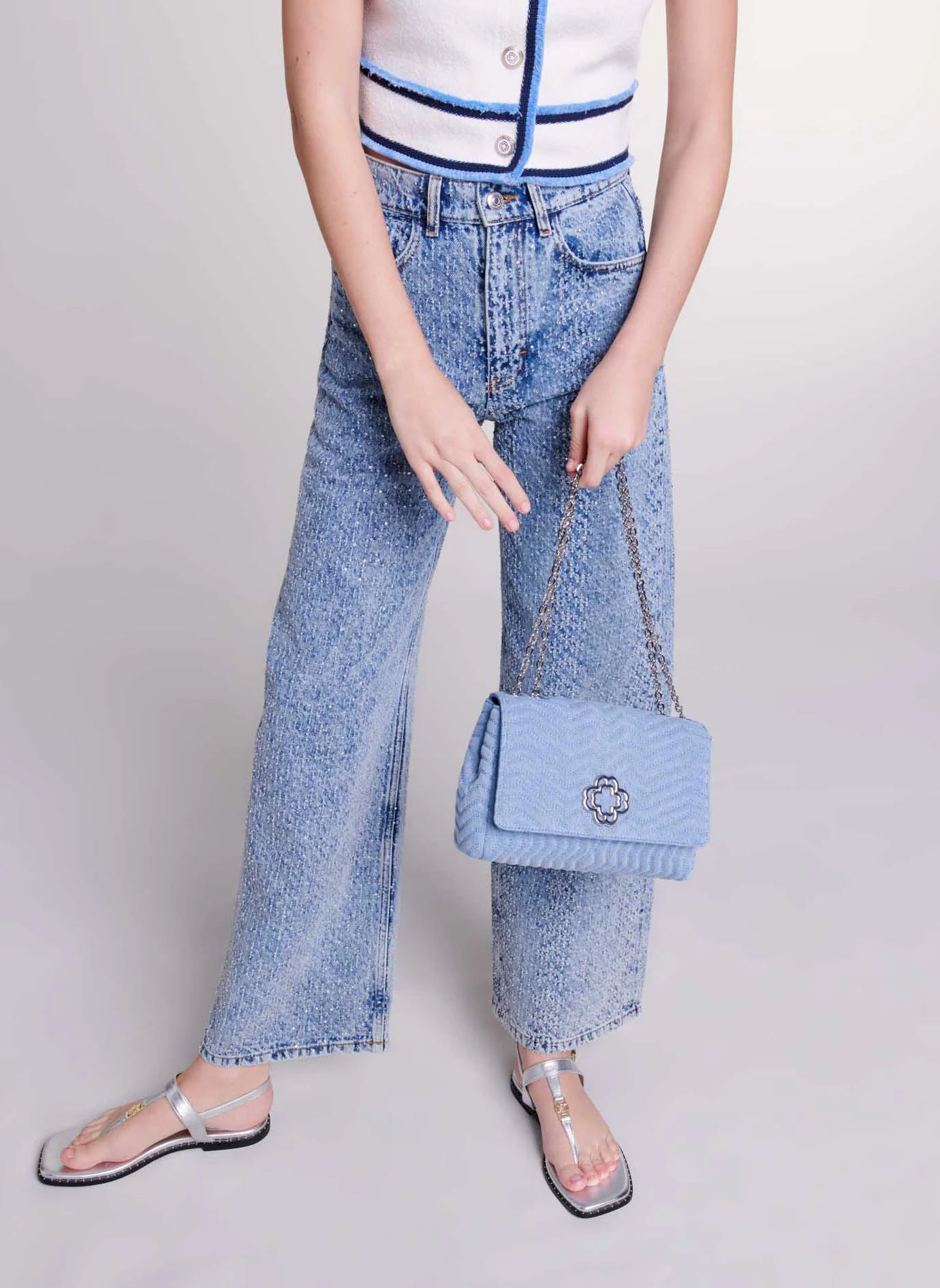 Jean boot-cut en coton | Bleu