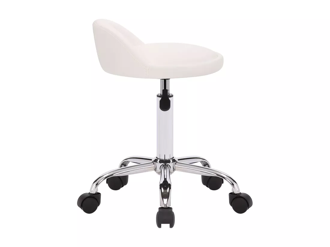 Tabouret de bureau - Similicuir - Blanc - Teramo
