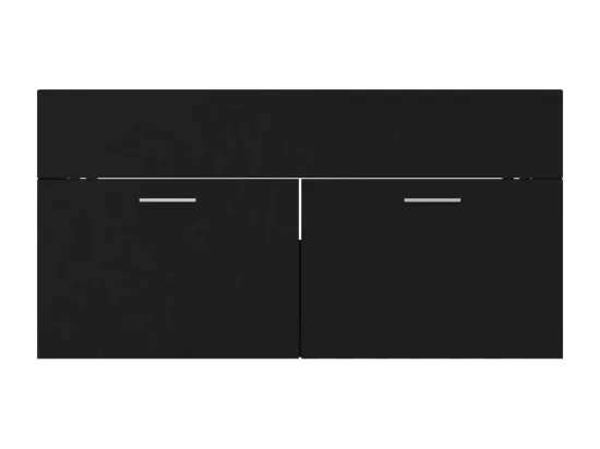 Ensemble de meubles de salle de bain 2 pcs Noir 11