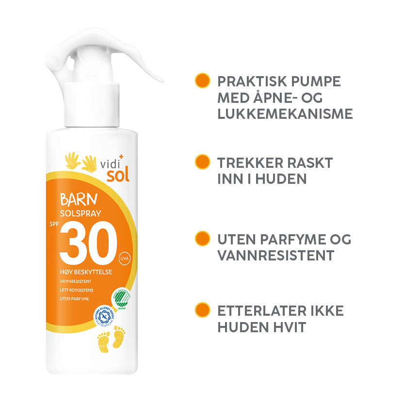 Vidi solspray til barn SPF30 200 ml