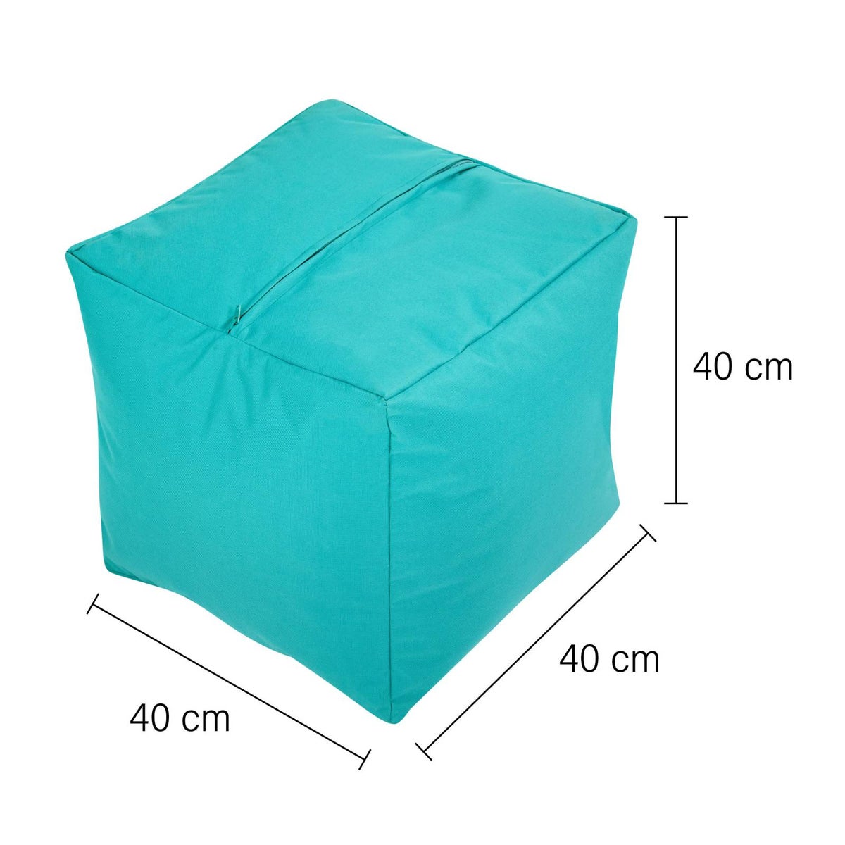 Green Bean Zitzakkruk 40x40x40cm met EPS-korrelvulling - Voetenbank, Voetkussen, Zitpoef voor Zitzakken - Vloerkussen voor Kinderen en Volwassenen - Voetsteun, Zitkussen, Kruk, Aquamarijn