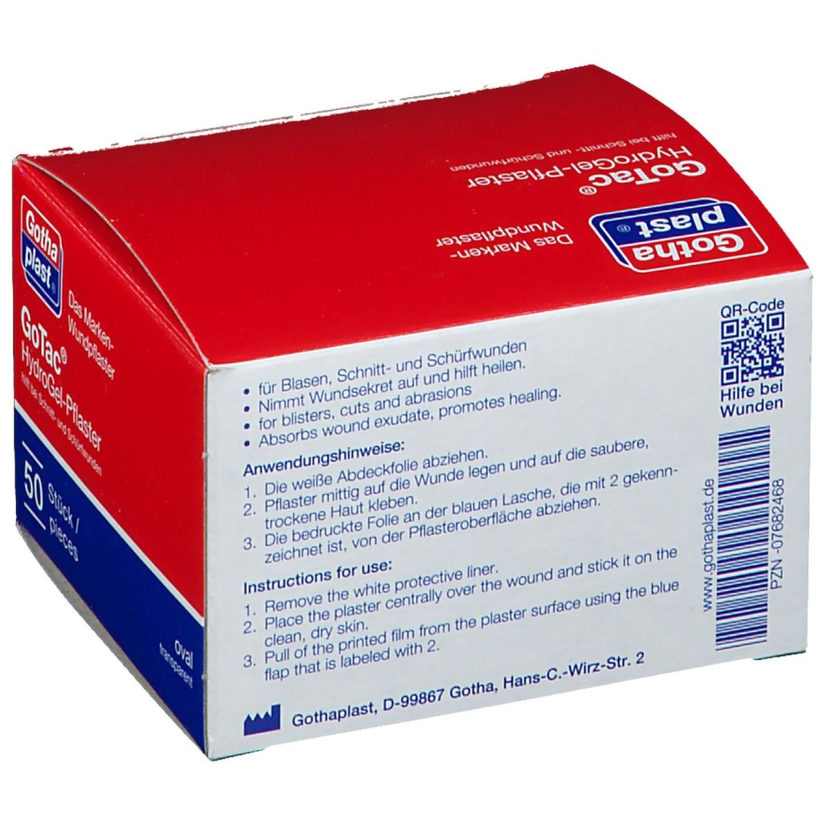 GoTac Hydro Gel-Pflaster oval 7,4 cm x 4,5 cm