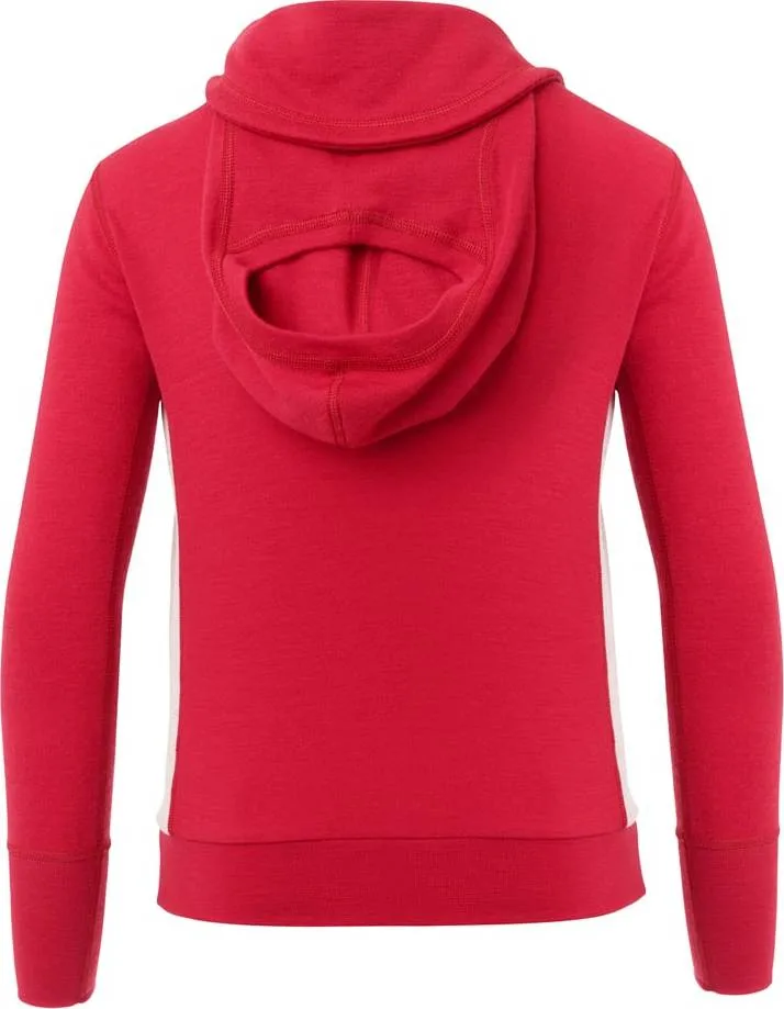 Aclima Warmwool Hood Sweater Children Jester Red/Beige Melange