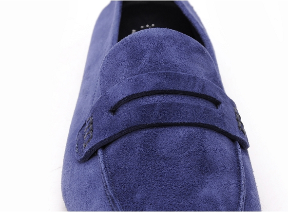 Reqins basses femme hema cuir velours bleu
