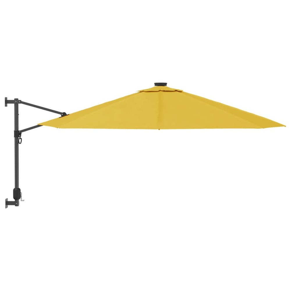 Parasol d'extérieur mural avec led 290 cm jaune