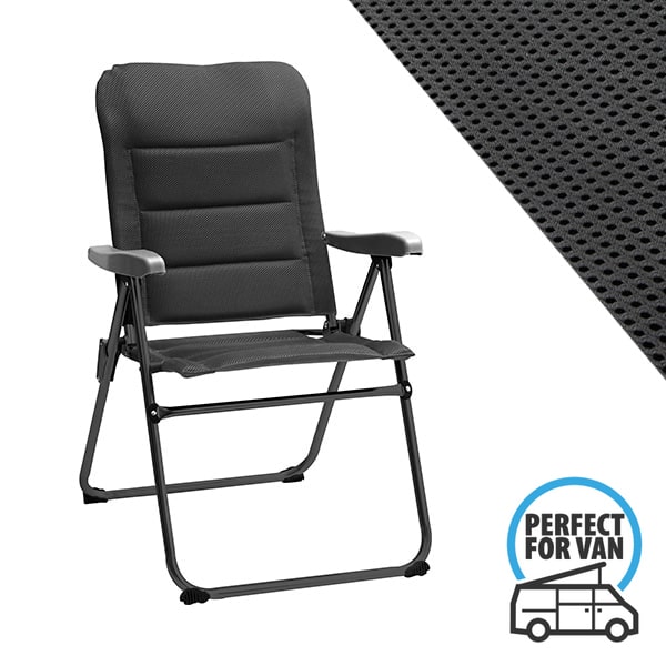 Fauteuil matelassé alu Skye 3D Compact Noir BRUNNER