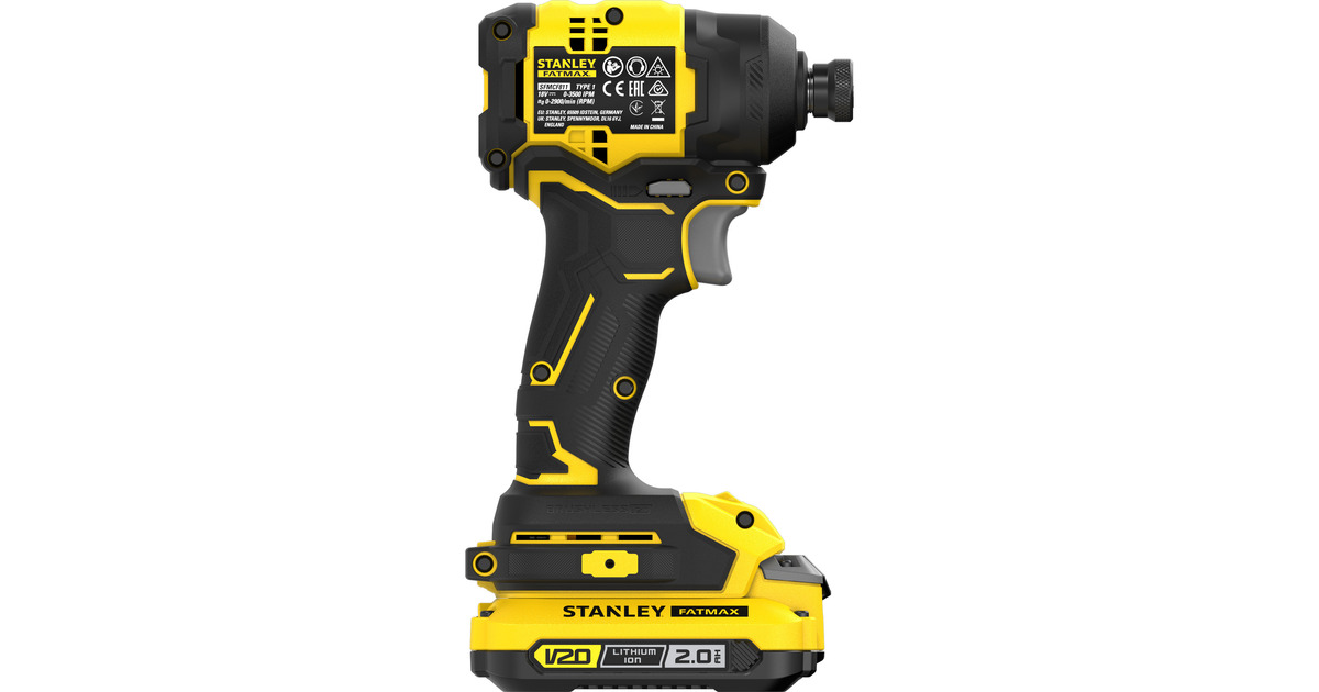 StanleyFATMAX V20 18V Slagschroevendraaier  (Zwart/geel, Accu en oplader inbegrepen, met koffer)