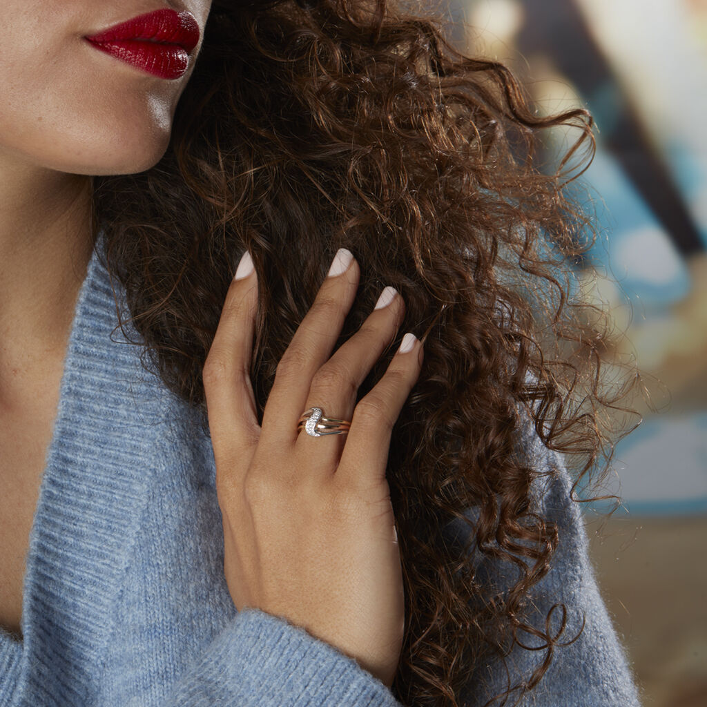 Bague Or Tricolore Dionyse Oxydes De Zirconium