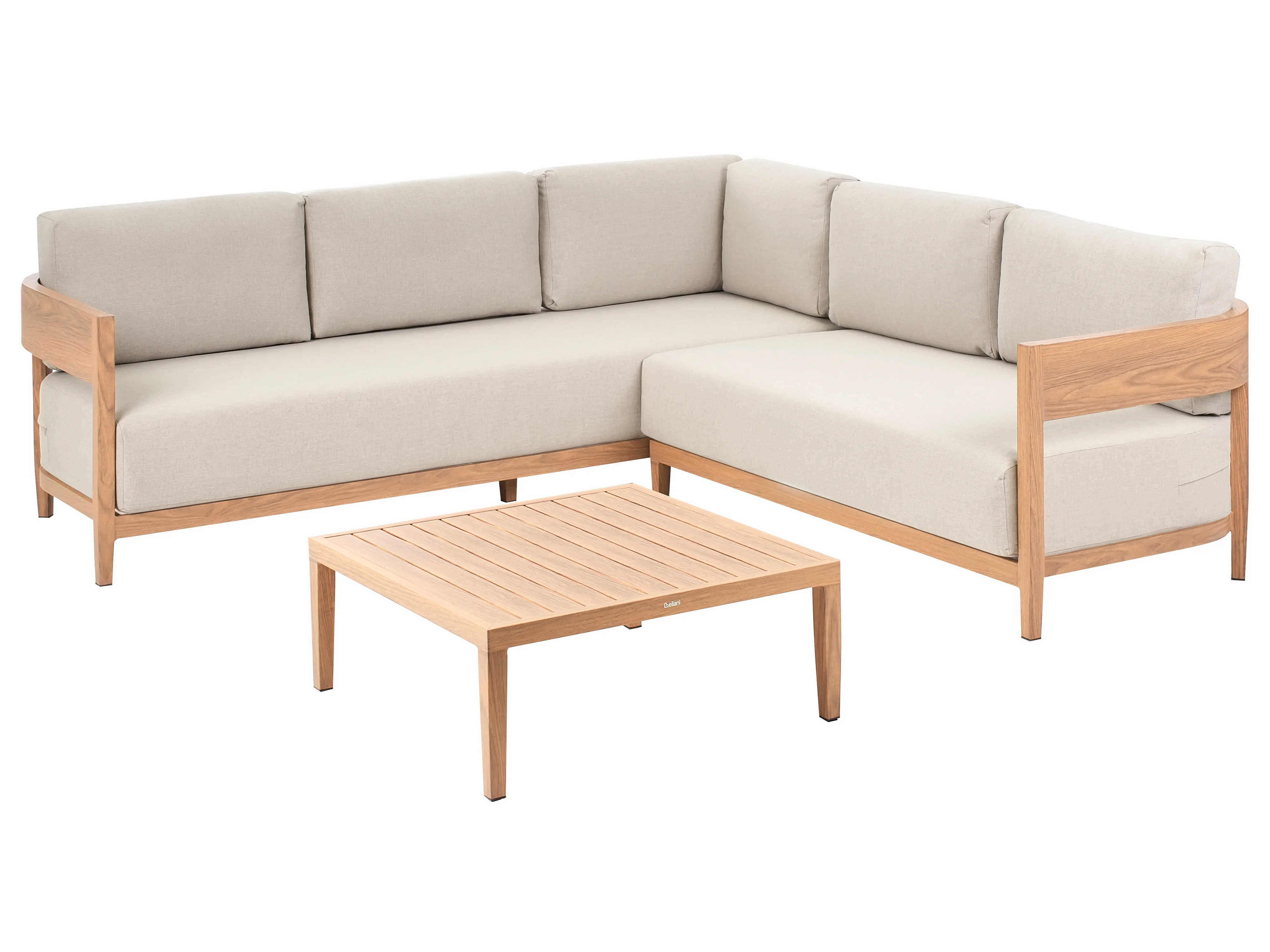 Tuin hoekloungeset met tafel 5-zits SAMPIERI linkszijdig Metaal Lichtbruin