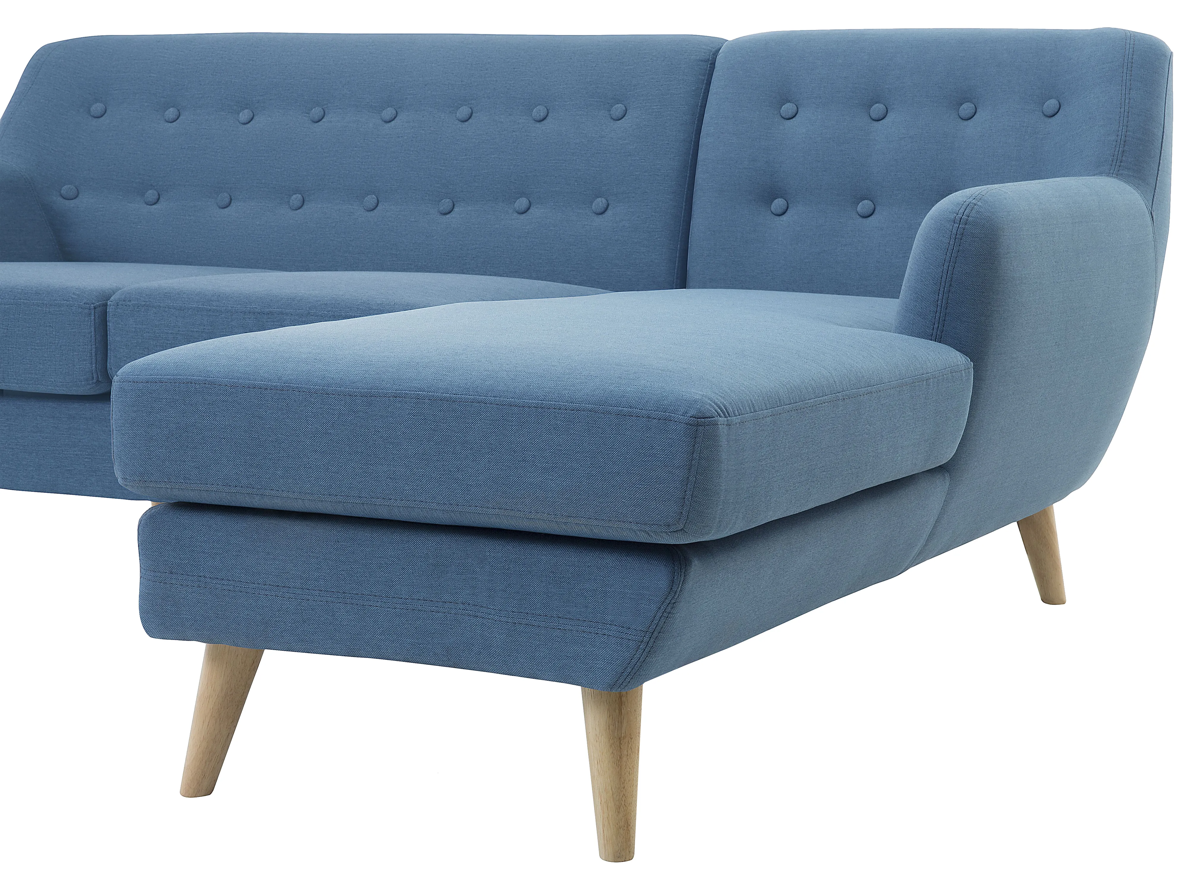 Hoekbank 3-zits MOTALA Stof Blauw linkszijdig