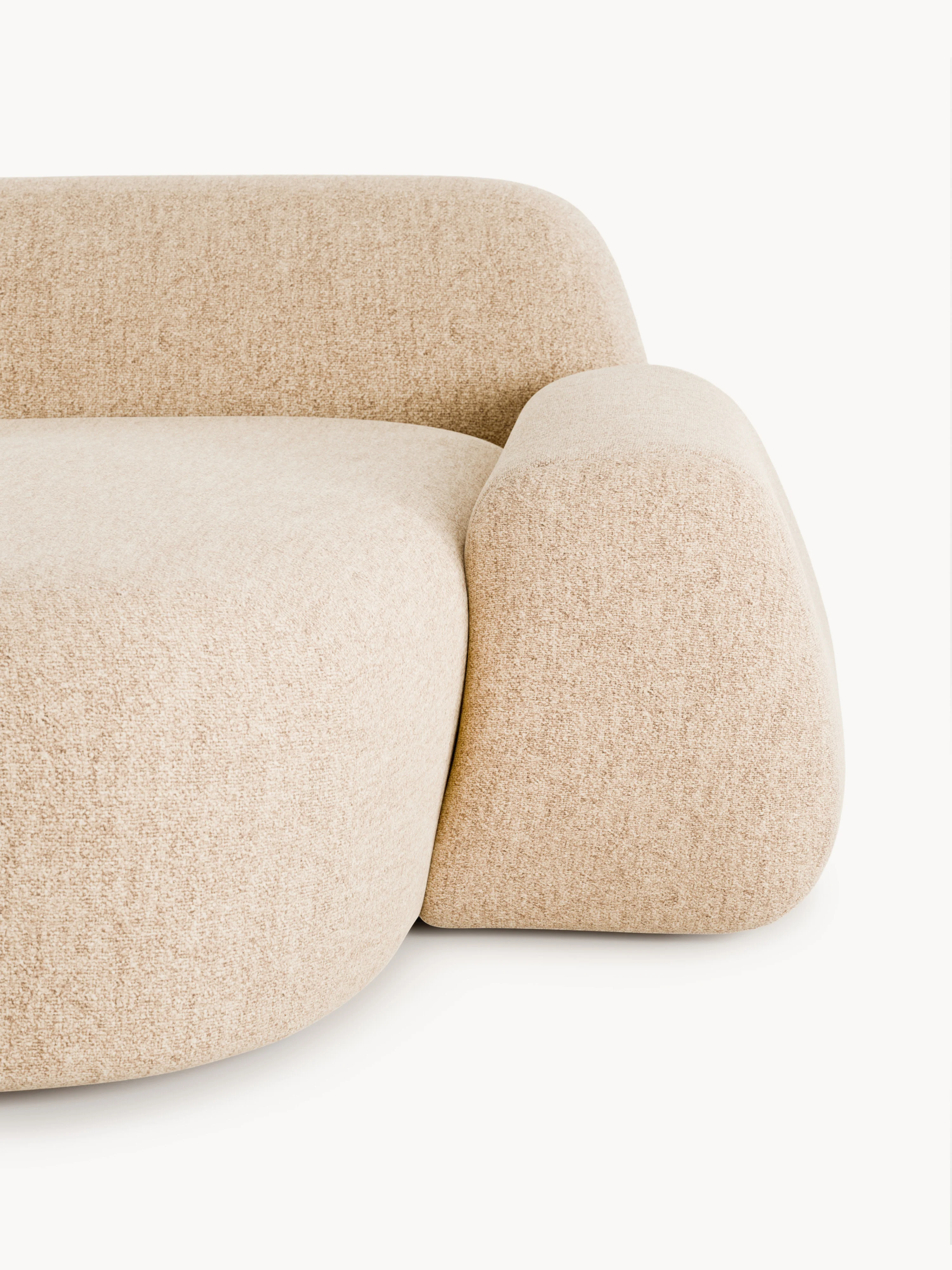 Modulaire bouclé hoekbank Wolke (4-zits)