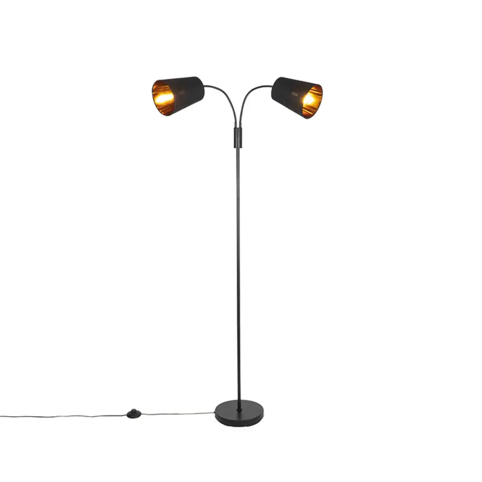 Qazqa vloerlampen carmen zwart e14