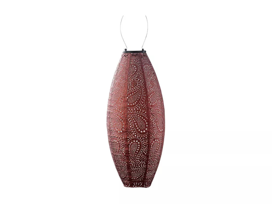 Lanterne solaire Long Oval 20 cm Paisley - Cuivre
