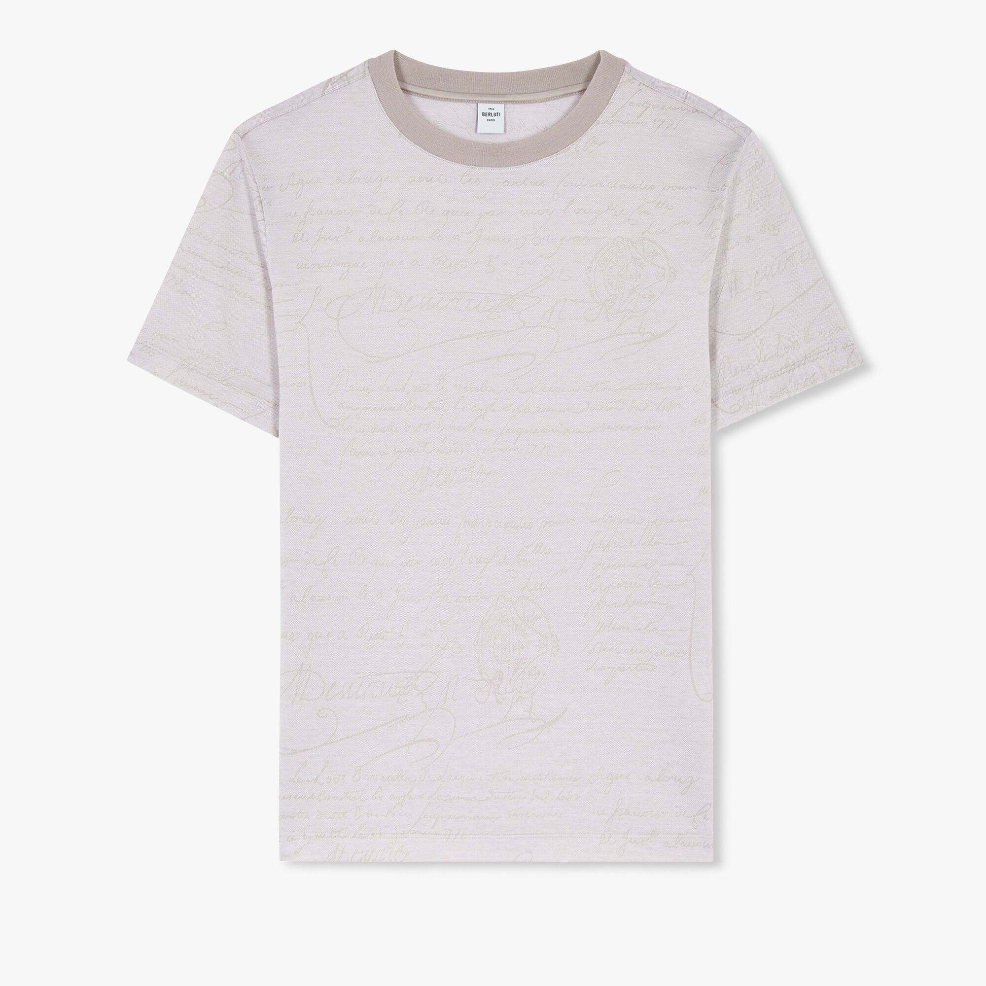 T-Shirt En Jacquard Scritto All-Over