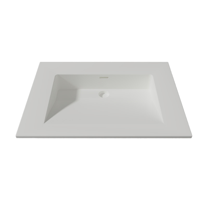 Lambini Designs Flora solid surface wastafel 60cm zonder kraangat wit mat