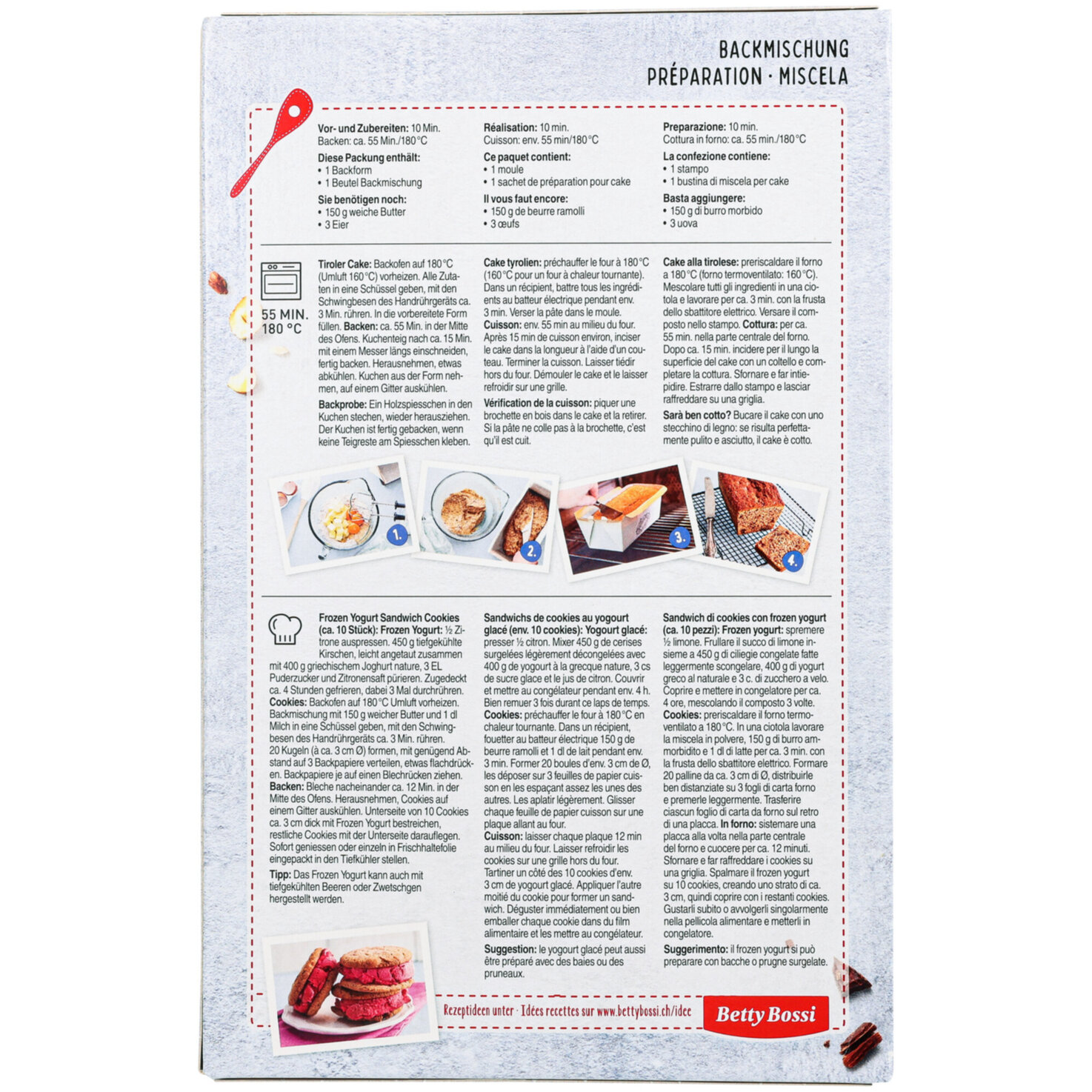 Betty Bossi Naturaplan Bio Fairtrade Backmischung Tiroler Cake