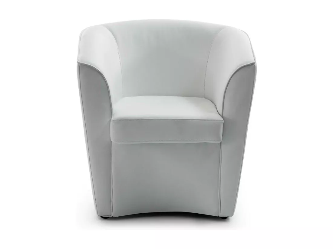 Fauteuil Dabbiat, Fauteuil de salon, 100% Made in Italy, Fauteuil relaxant en éco-cuir, 70x60h74 cm, Blanc