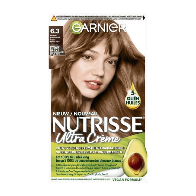 Garnier Nutrisse Crème 6.3 Donker Goudblond Haarverf
