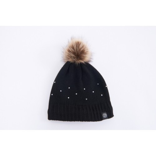 Chapéu Dublin com glitter e pompom para mulheres, preto