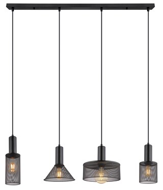 GLOBO Retrofit Balkenpendel JEDD 4-flg schwarz