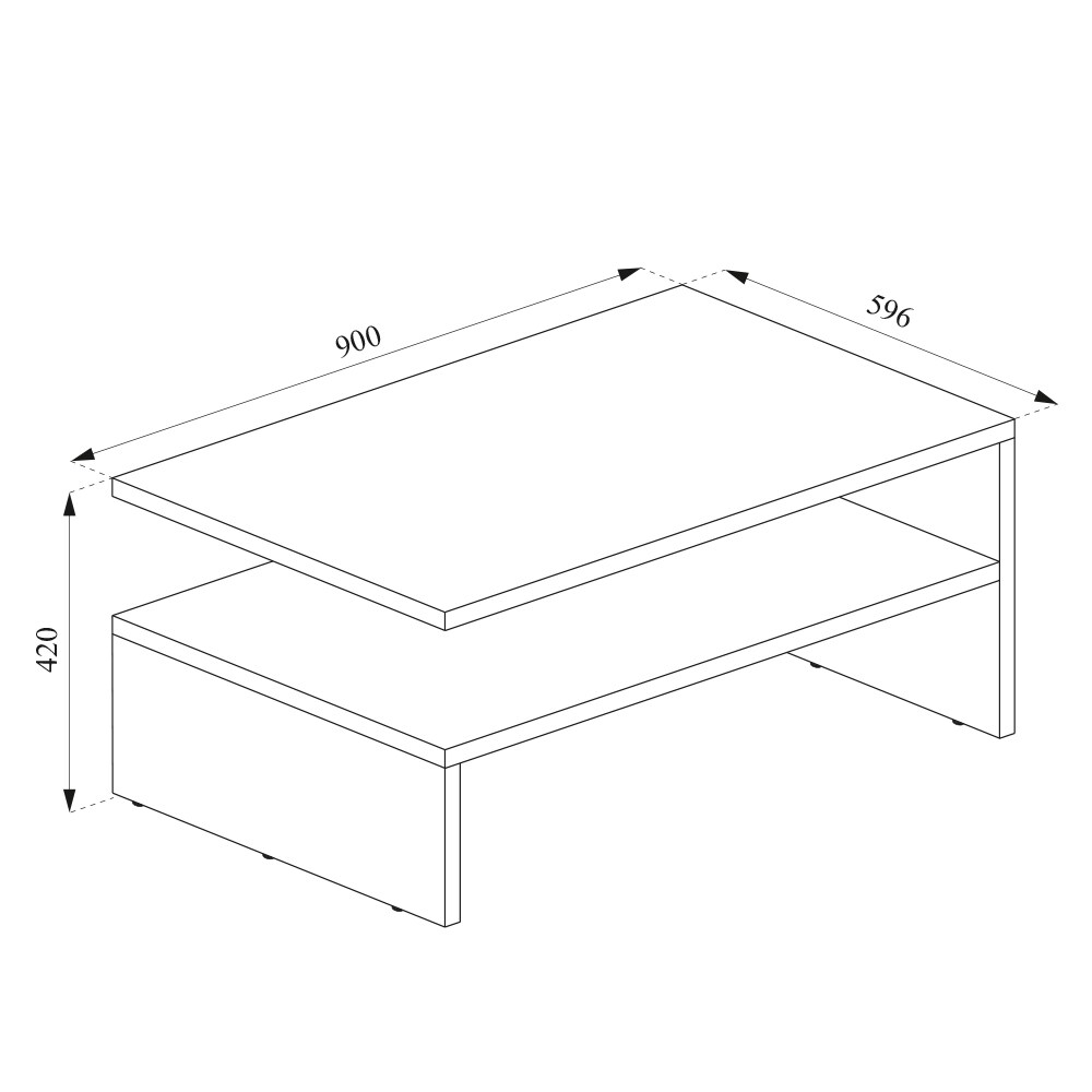Vicco Couchtisch Sofatisch mit Ablage Kaffeetisch Amato Old Style Metallgestell