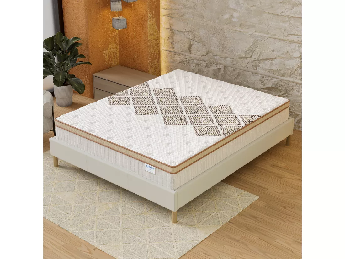 Matelas 140x200cm - Hybride - Ressorts ensachés + Mousse haute résilience - Ép. 28cm