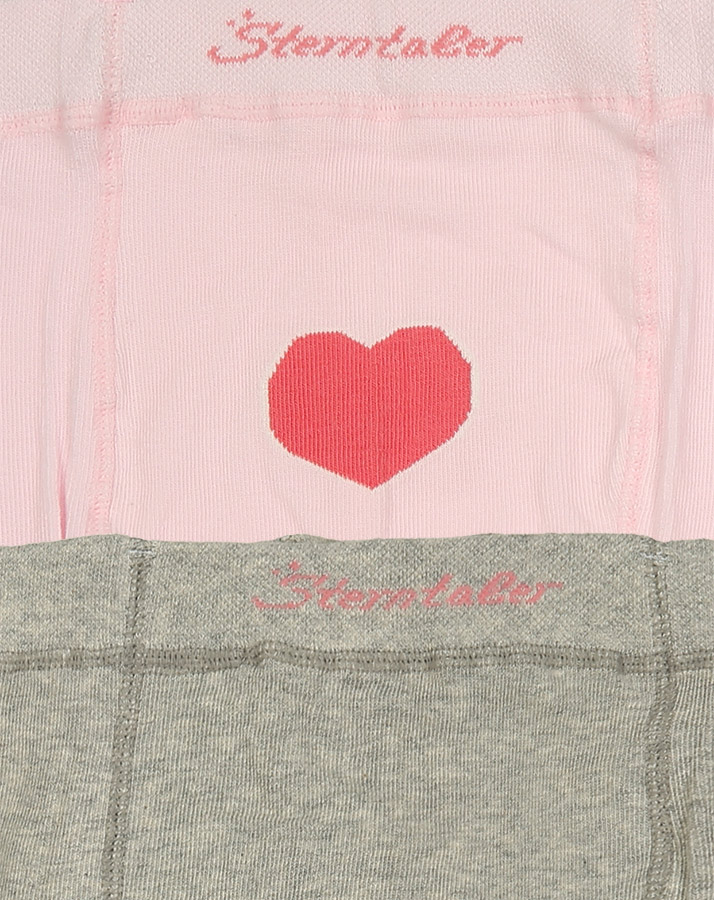 Leggings HERZEN & TUPFEN 2er-Pack in grau melange/rosa