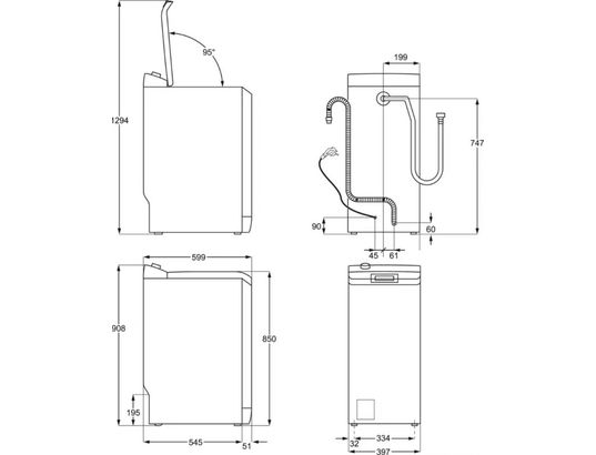 ELECTROLUX - Lave linge Top EWQ6412B
