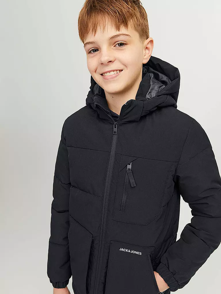 JACK & JONES Jungen Steppjacke  JJEOTTO  schwarz